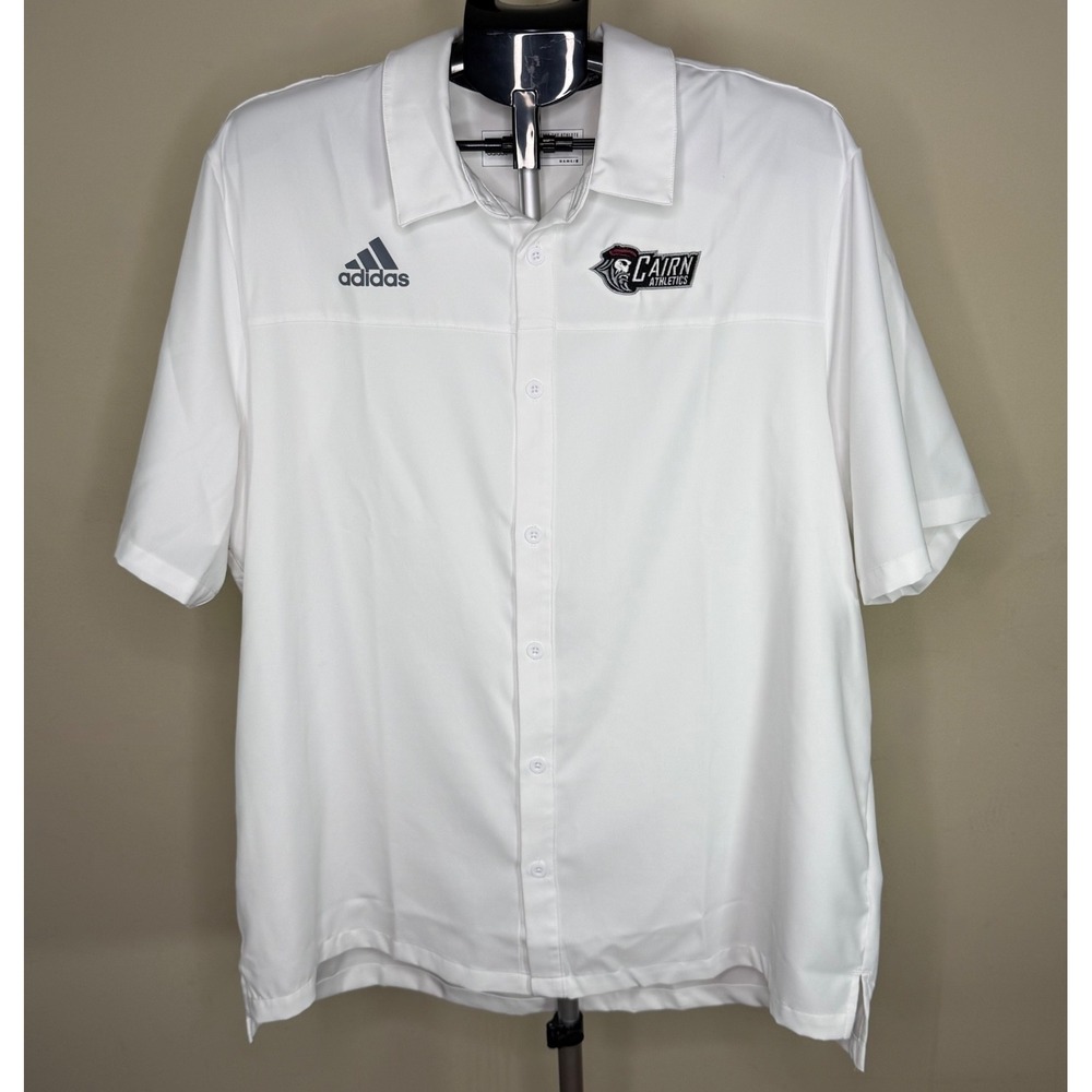 Adidas Cairn University Highlanders Men's XL White NCAA Coaches Shirt Button Up